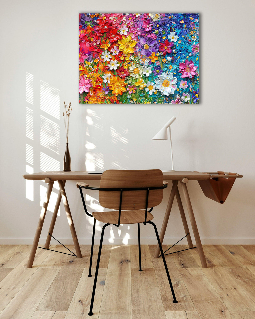 Wandbild Blumen Spachteltechnik Nr. 3 Kunstdruck auf Leinwand