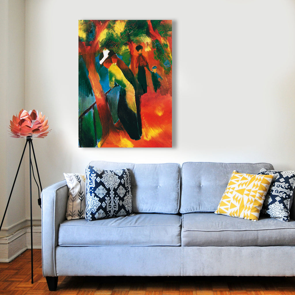 Wandbild August Macke Sonniger Weg Kunstdruck auf Leinwand