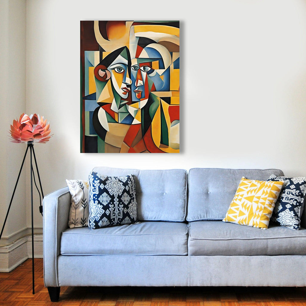 Wandbild Kubistisches Paar Picasso Style Kunstdruck auf Leinwand