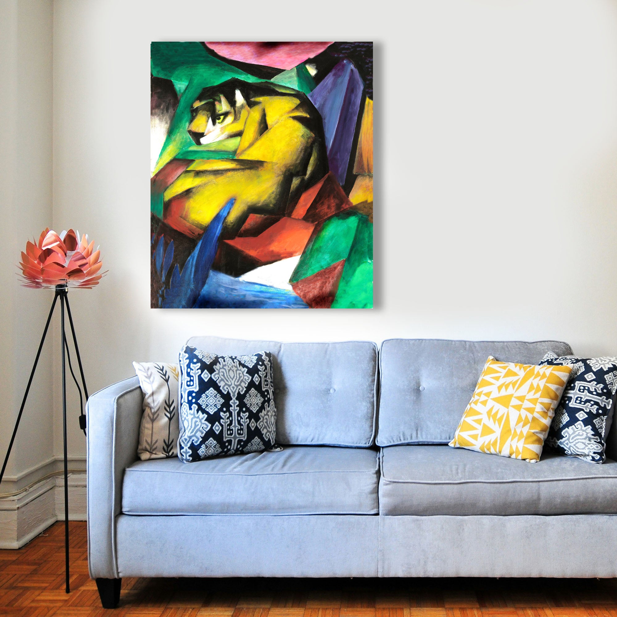 Wandbild Franz Marc Der Tiger Nr. 1 Kunstdruck auf Leinwand