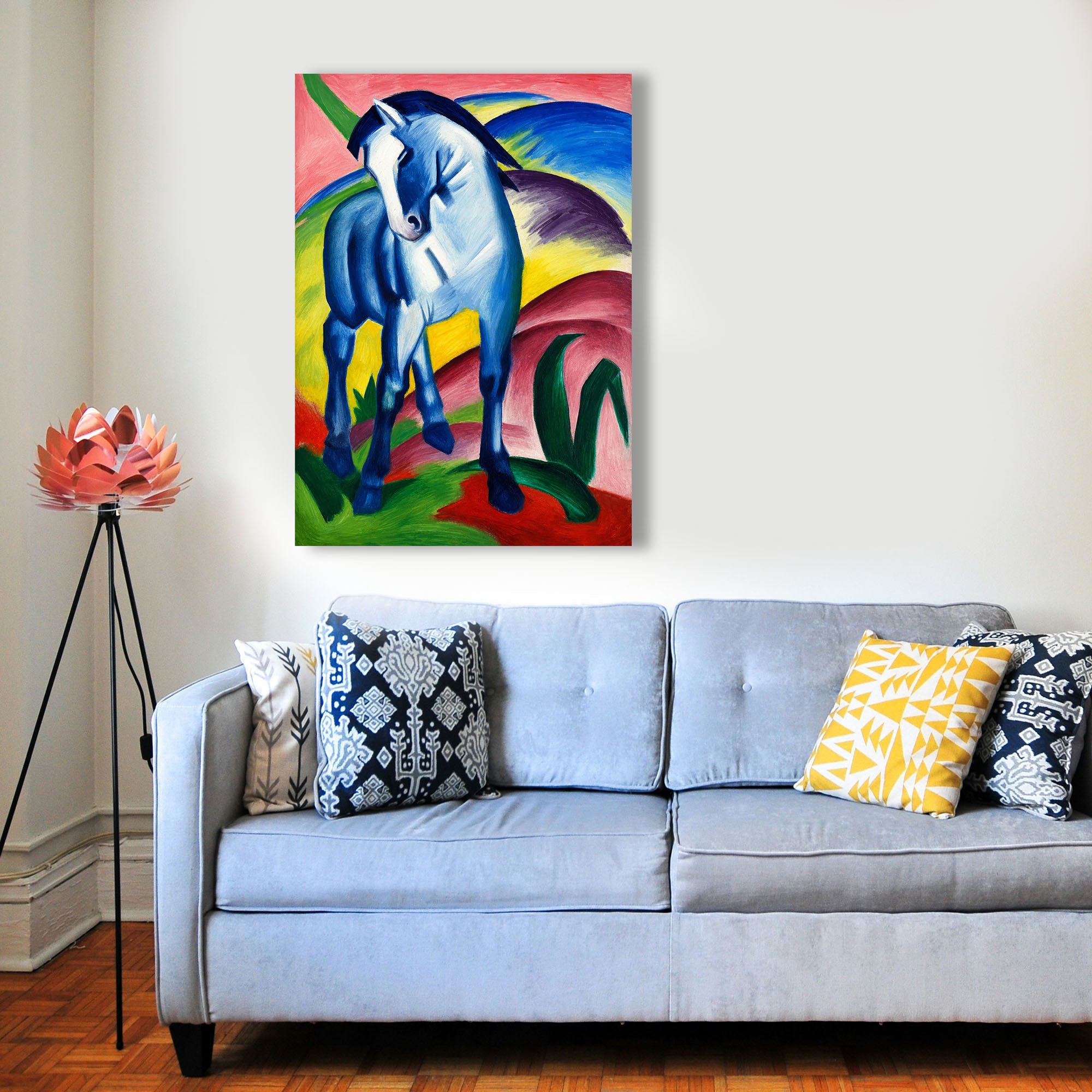 Wandbild Franz Marc Blaues Pferd Nr. 2 Kunstdruck auf Leinwand