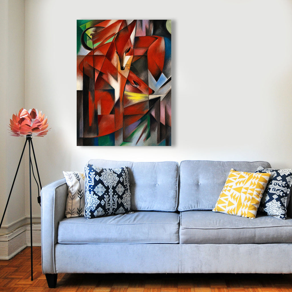 Wandbild Franz Marc Die Füchse Nr. 4 Kunstdruck auf Leinwand