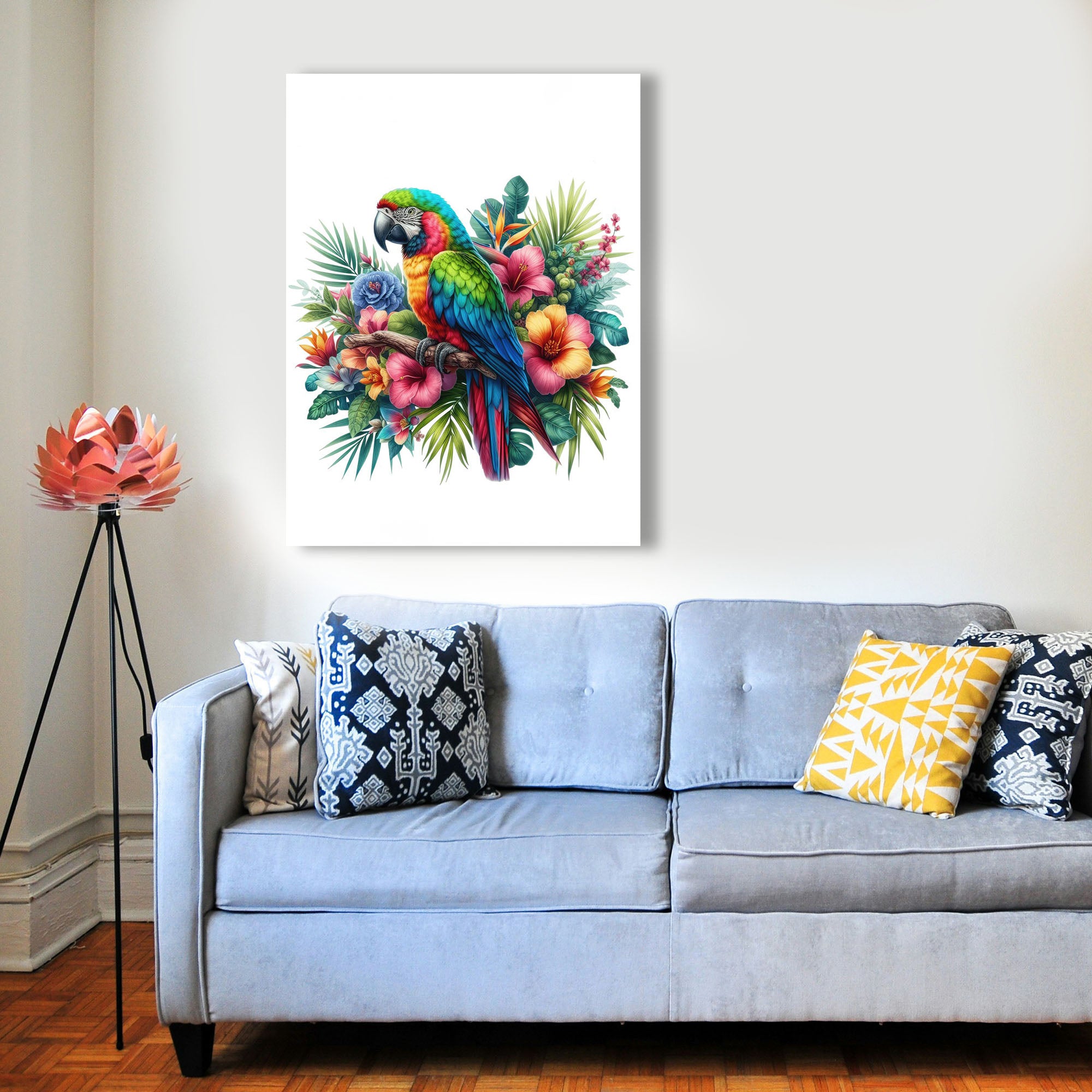 Wandbild Papagei 4 Kunstdruck auf Leinwand direkt zum Aufhängen