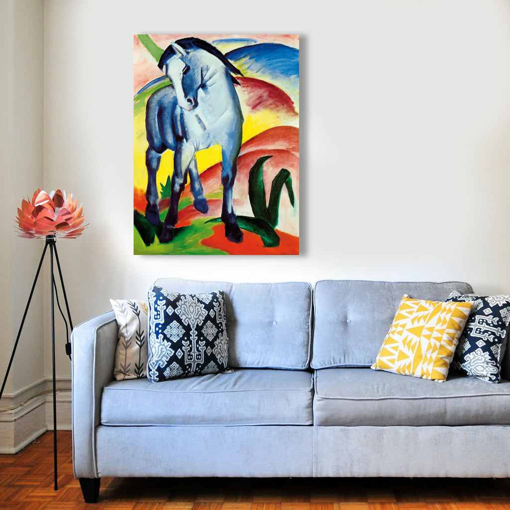 Wandbild Franz Marc Blaues Pferd Kunstdruck auf Leinwand