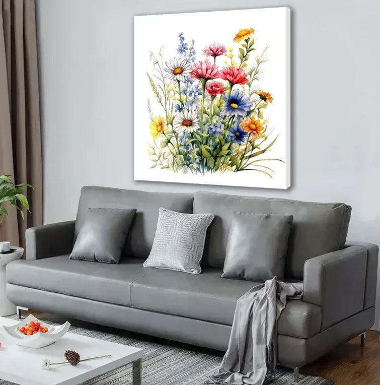 Blumenwiese 11 Wandbild Kunstdruck auf Leinwand | Wandbild Galerie