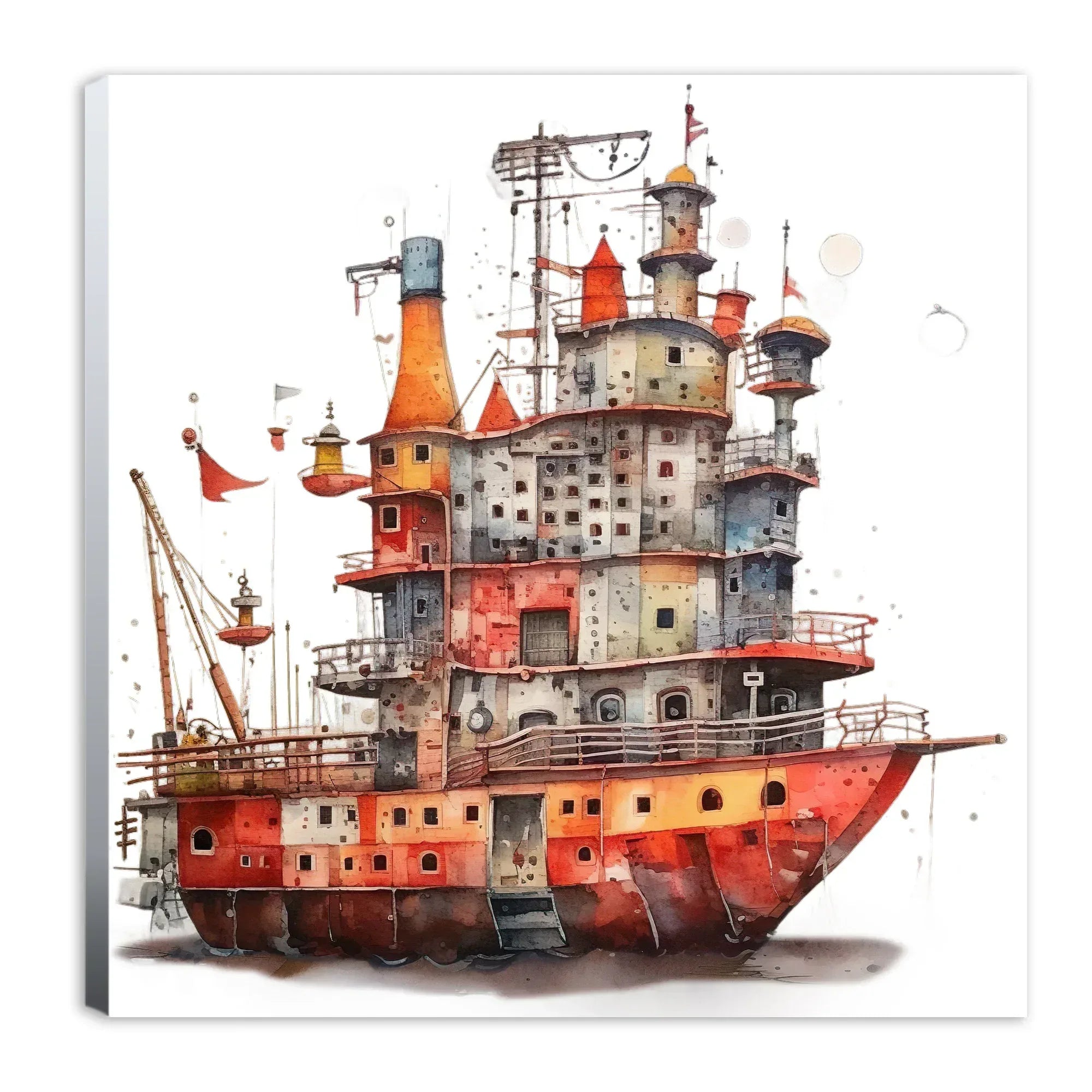 Wandbild Wohnhaus surreal Kunstdruck auf Leinwand direkt zum Aufhängen | Wandbild Galerie