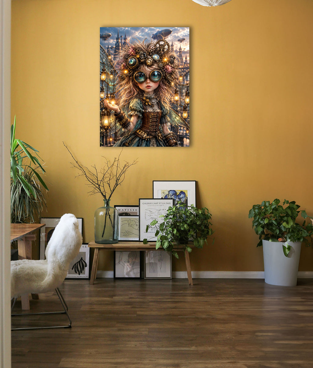 Steampunk Laternenfee – Magisches Wandbild fürs Kinderzimmer