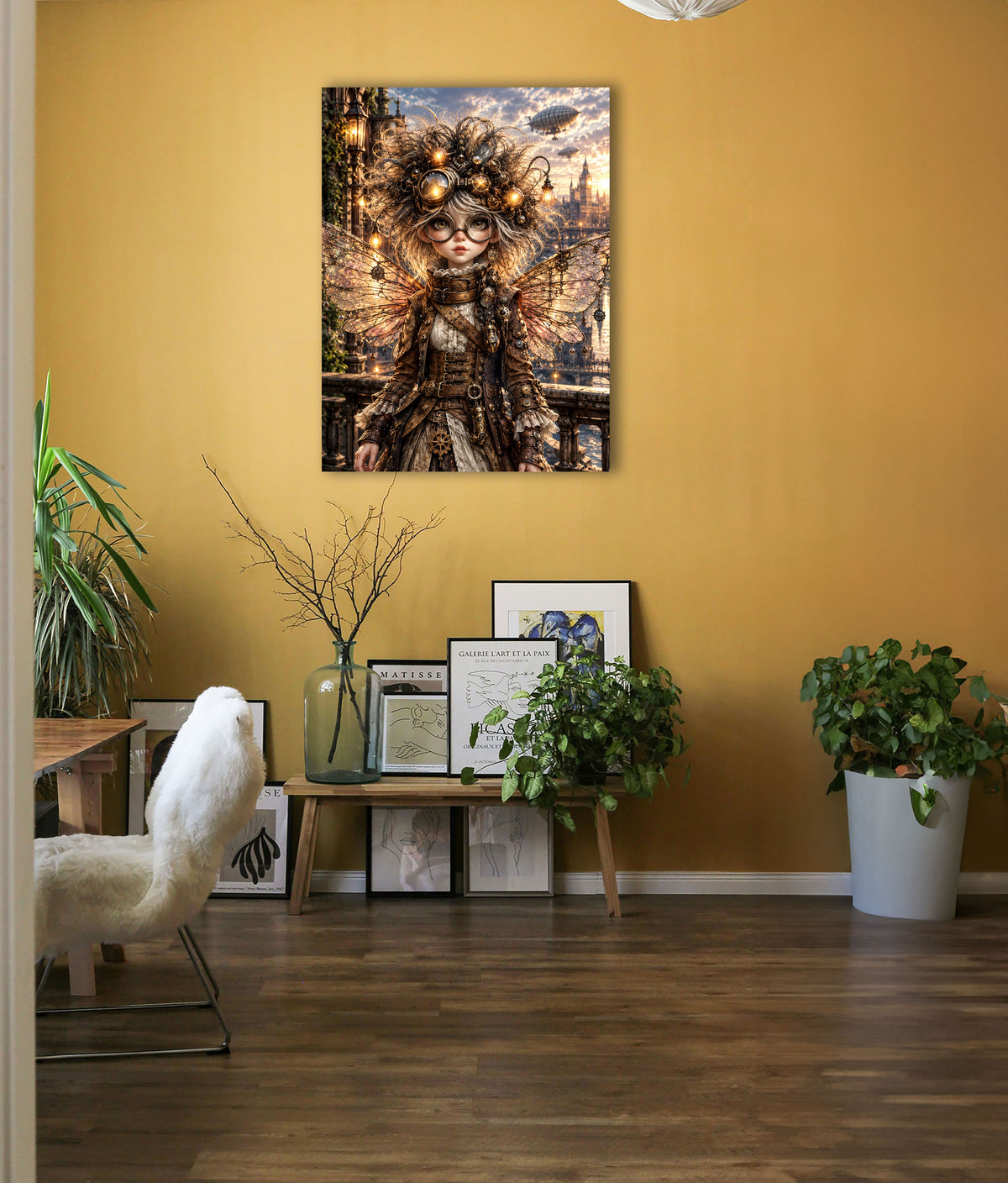 Steampunk Flügelhüterin – Fantasie Wandbild fürs Kinderzimmer