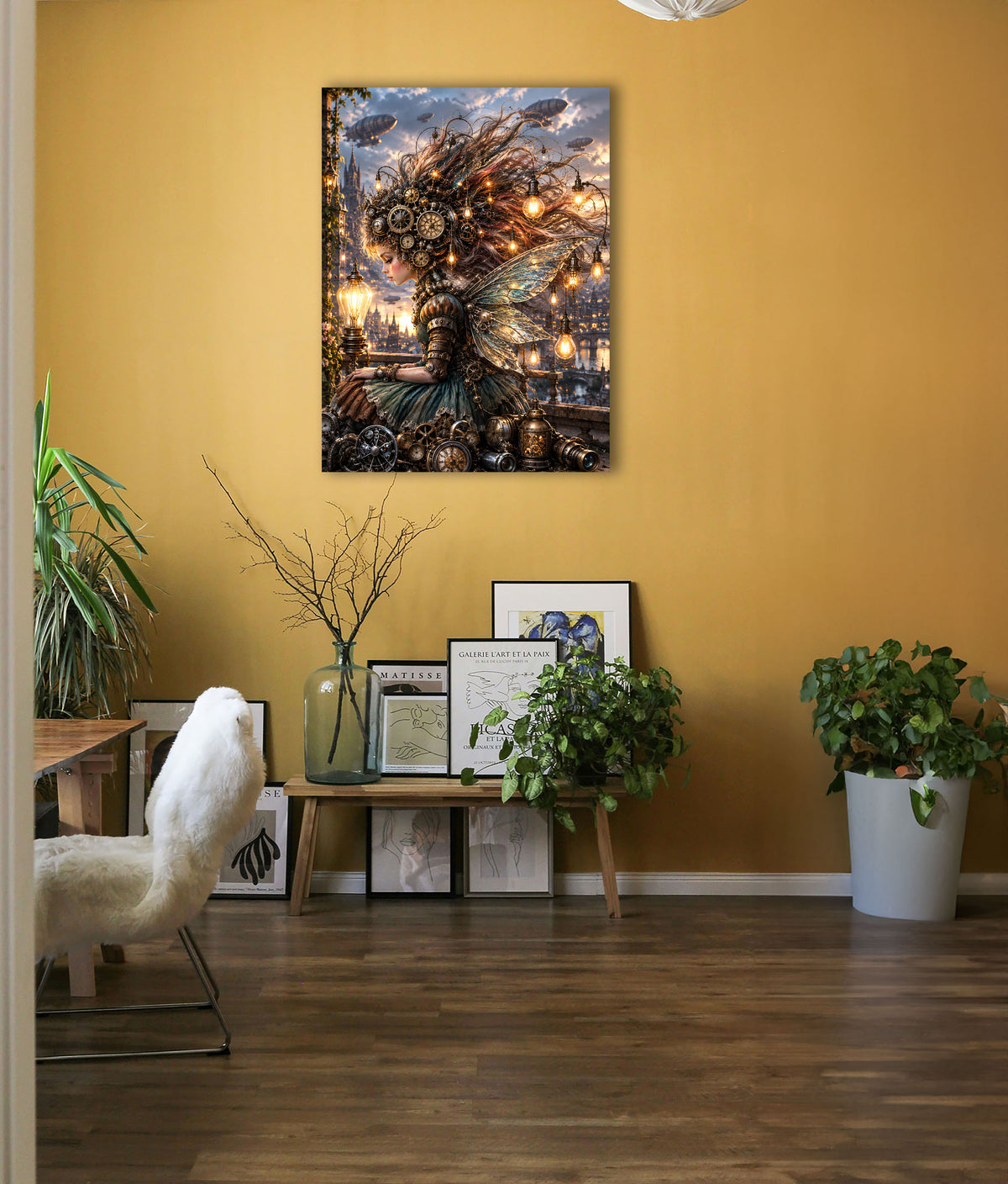 Steampunk Uhrmacherfee – Magisches Wandbild fürs Mädchenzimmer