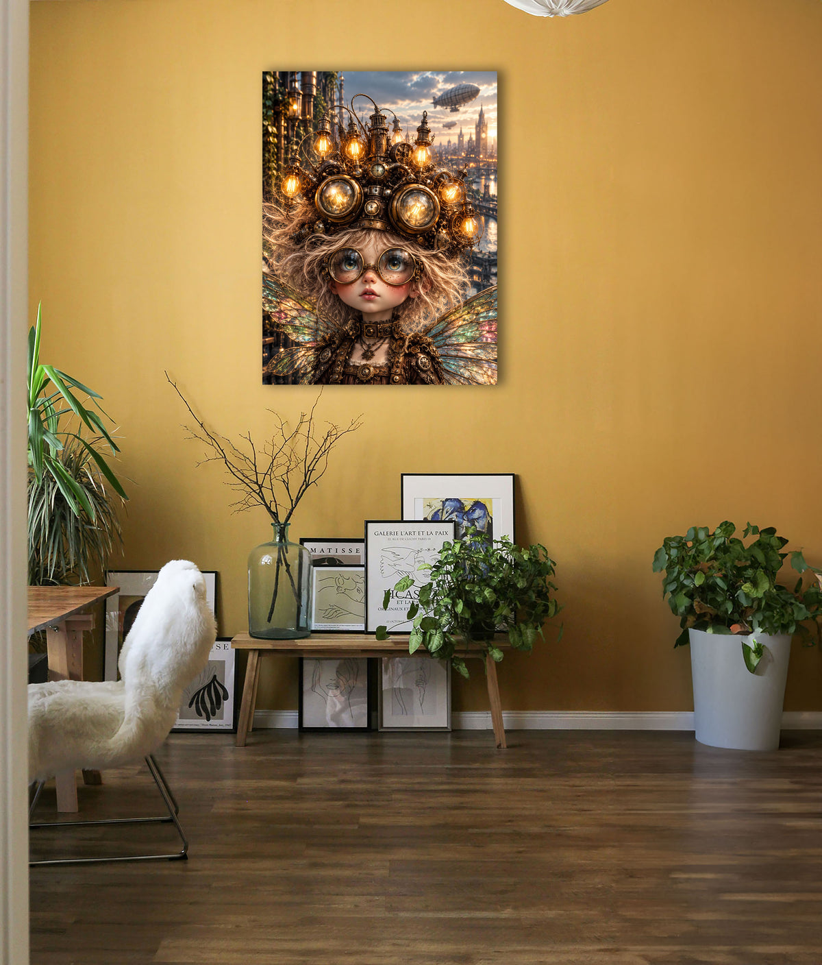 Steampunk Lichtfee – Magisches Wandbild fürs Mädchenzimmer