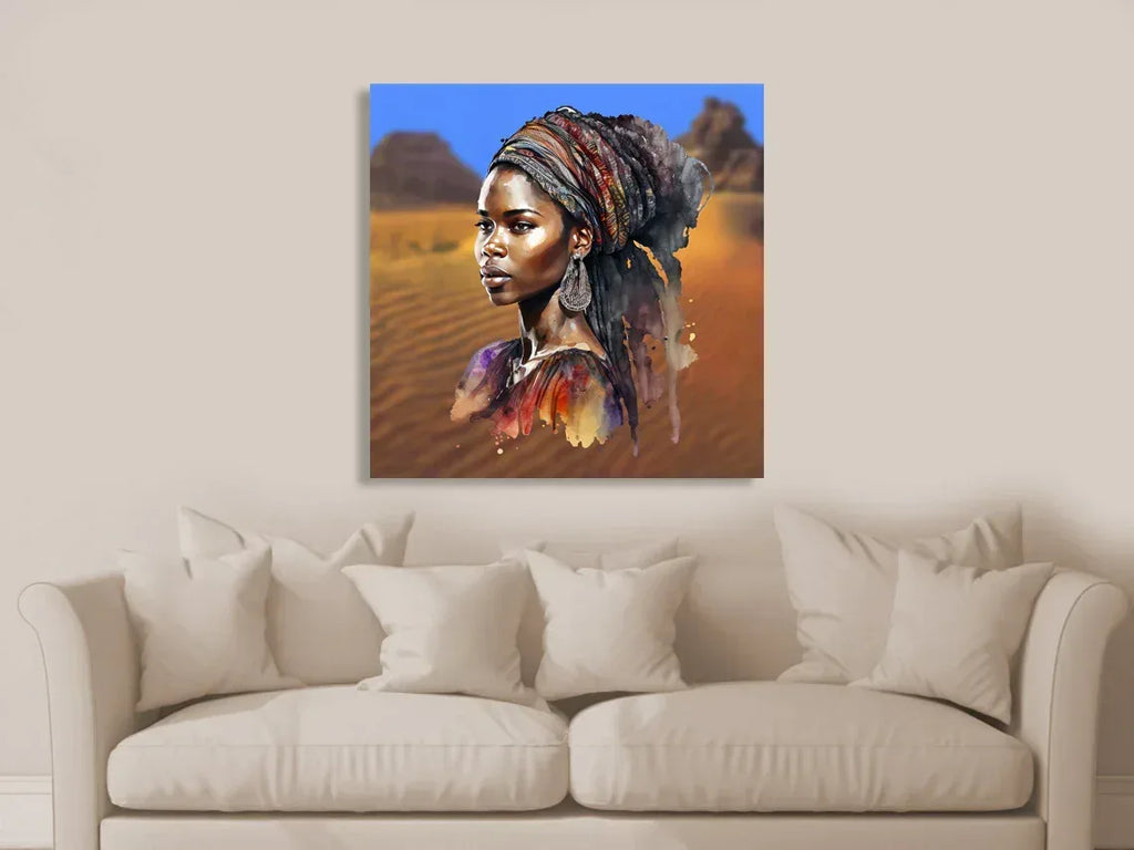Afrikanerin 24 Portrait Wandbild Kunstdruck auf Leinwand | Wandbild Galerie