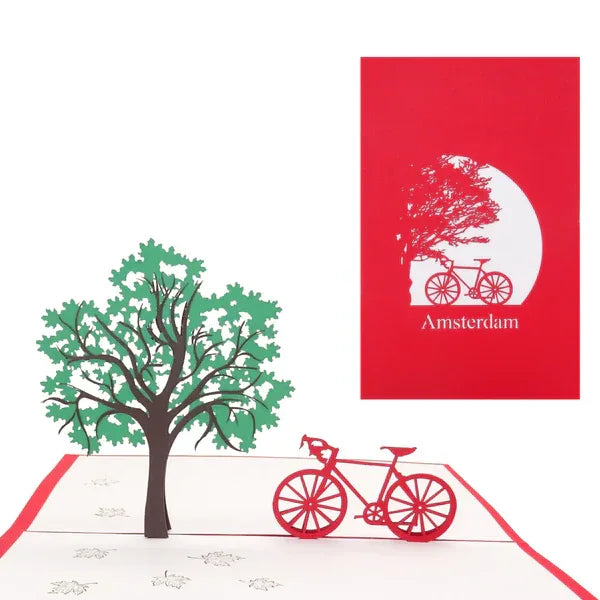 Pop Up Karte "Fahrrad Amsterdam" 3D Grußkarte, Einladung Reise & Souvenir | Wandbild Galerie