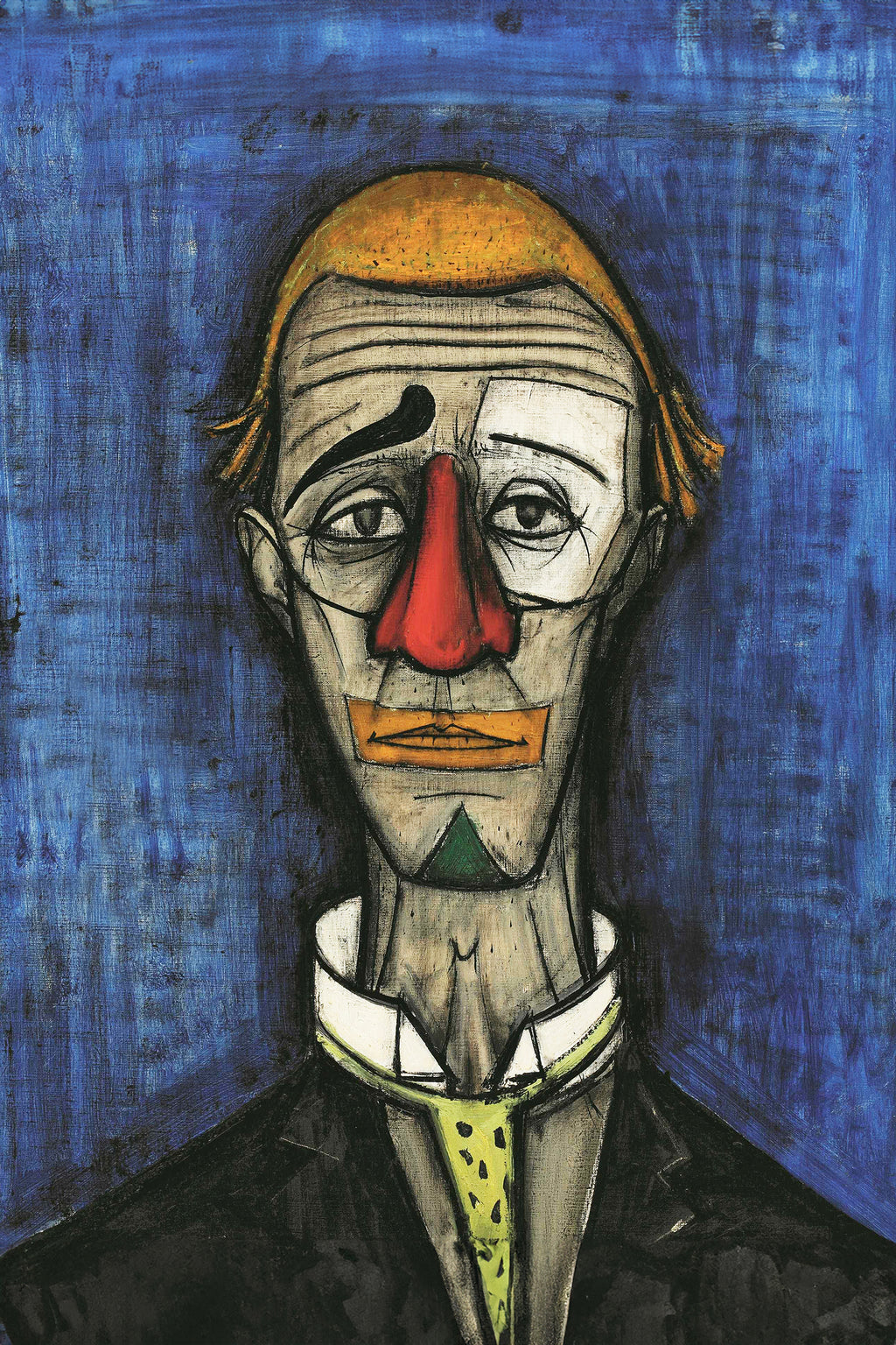 Wandbild Bernard Buffet Clown triste Kunstdruck auf Leinwand