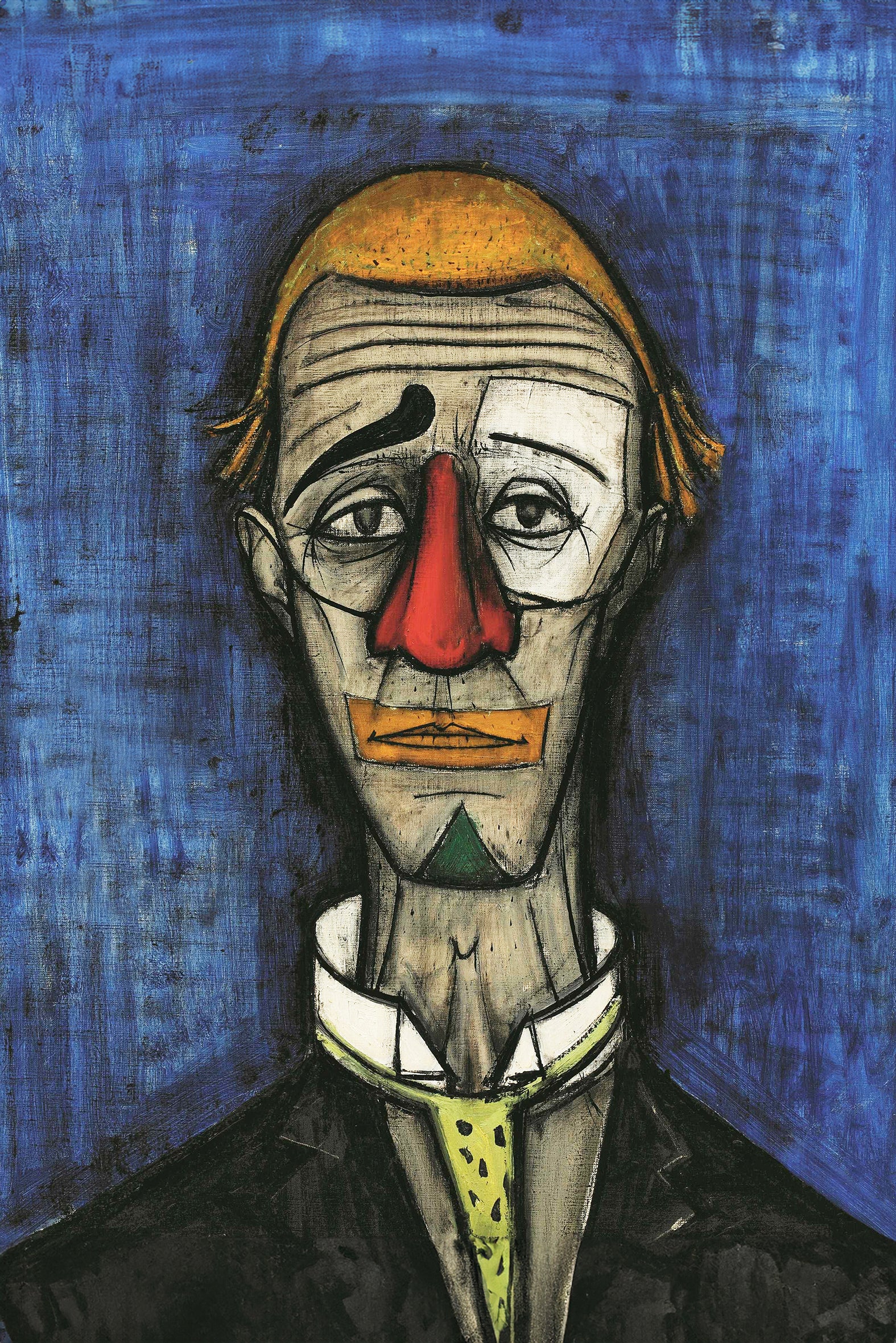 Wandbild Bernard Buffet Clown triste Kunstdruck auf Leinwand