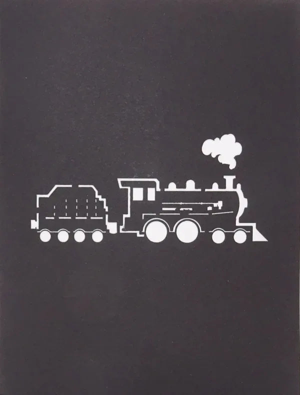 Pop Up Karte "Dampflok" Geburtstagskarte Eisenbahn - Einladung & Gutschein | Wandbild Galerie