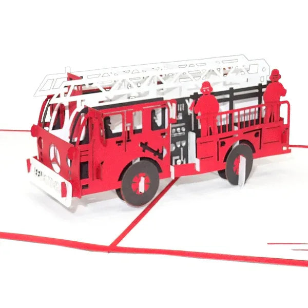 Pop Up Karte "Feuerwehr" 3D Geburtstagskarte, Karte zur Einschulung & Gutschein | Wandbild Galerie