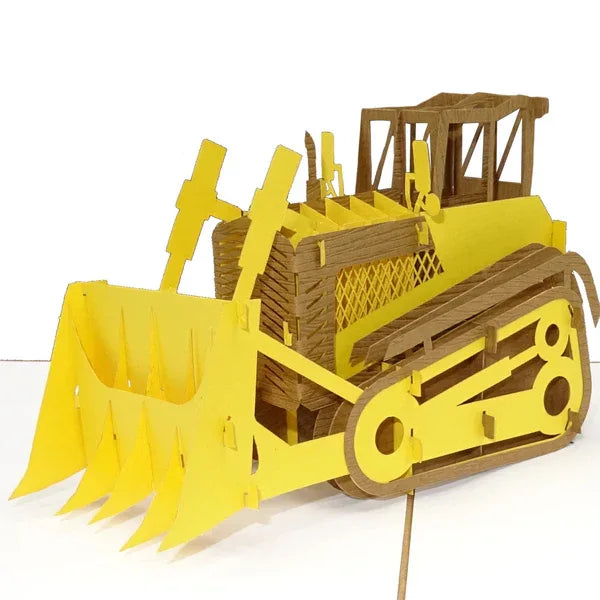 Pop Up Karte "Planierraupe - Bulldozer“ 3D Geburtstagkarte & Geschenkgutschein | Wandbild Galerie