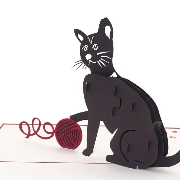 Pop Up Karte "Spielende Katze" - Katzenkarte, 3D Geburtstagskarte | Wandbild Galerie