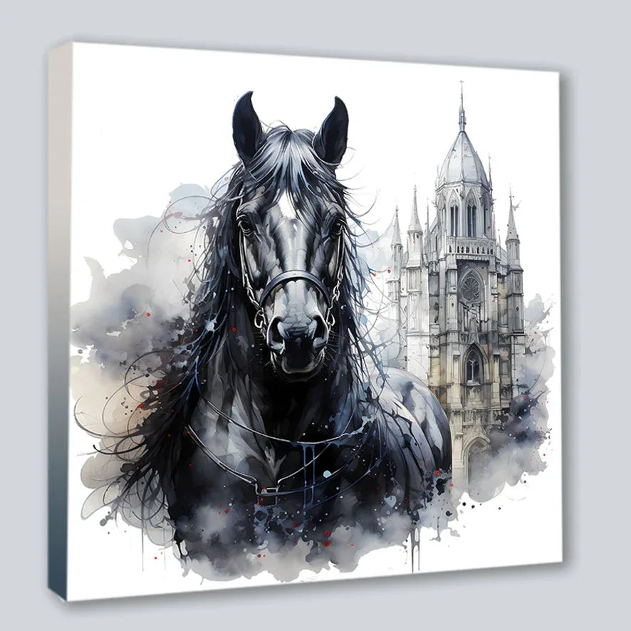 Wandbild Gothic Horse 10 Kunstdruck auf Leinwand | Wandbild Galerie