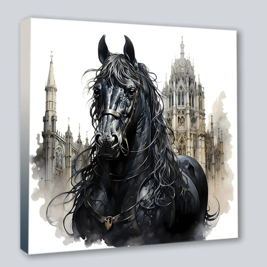 Wandbild Gothic Horse 7 Kunstdruck auf Leinwand | Wandbild Galerie