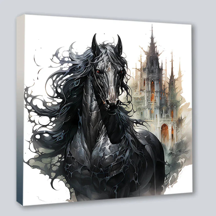 Wandbild Gothic Horse 4 Kunstdruck auf Leinwand | Wandbild Galerie