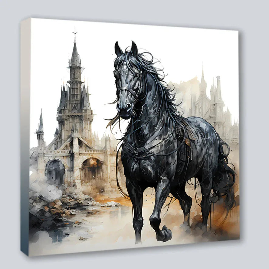 Wandbild Gothic Horse 5 Kunstdruck auf Leinwand | Wandbild Galerie