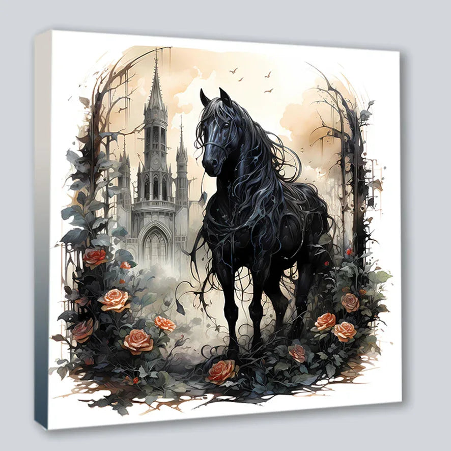 Wandbild Gothic Horse 3 Kunstdruck auf Leinwand | Wandbild Galerie