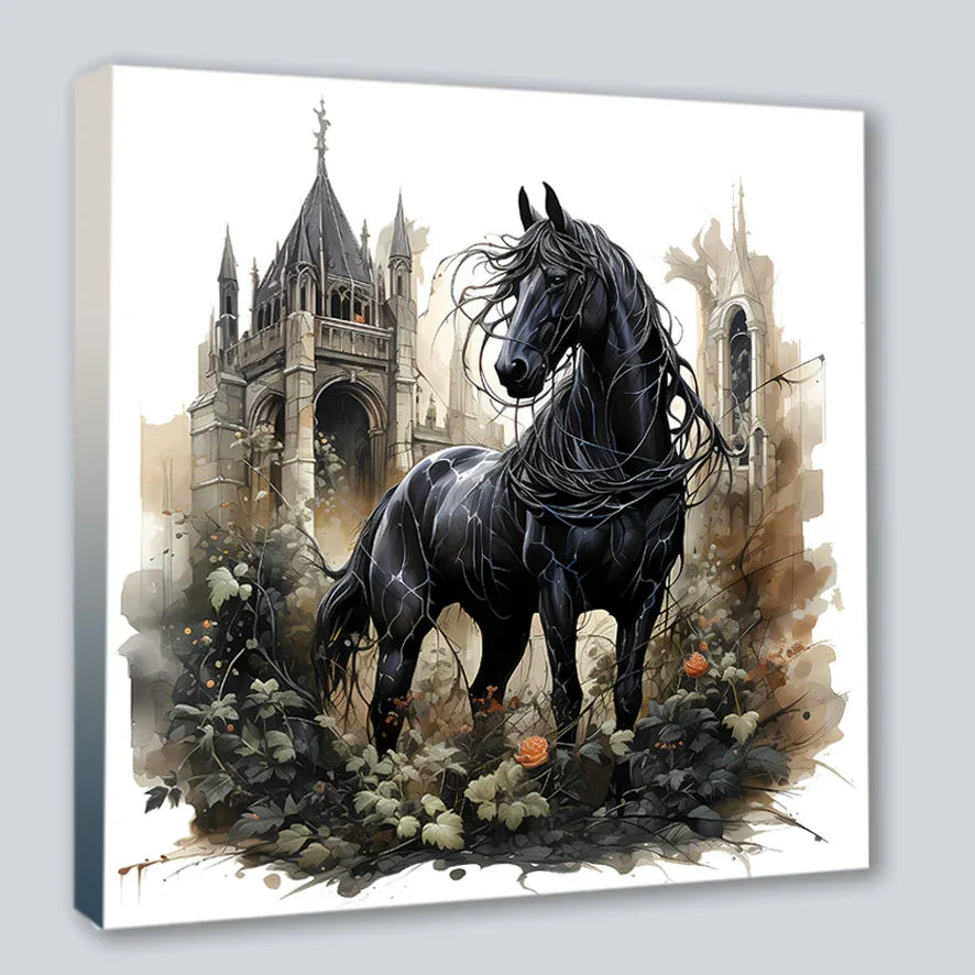 Wandbild Gothic Horse 2 Kunstdruck auf Leinwand | Wandbild Galerie