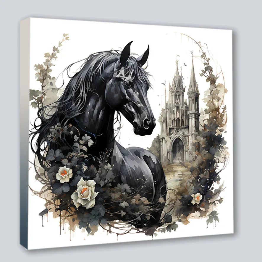 Wandbild Gothic Horse 1 Kunstdruck auf Leinwand | Wandbild Galerie
