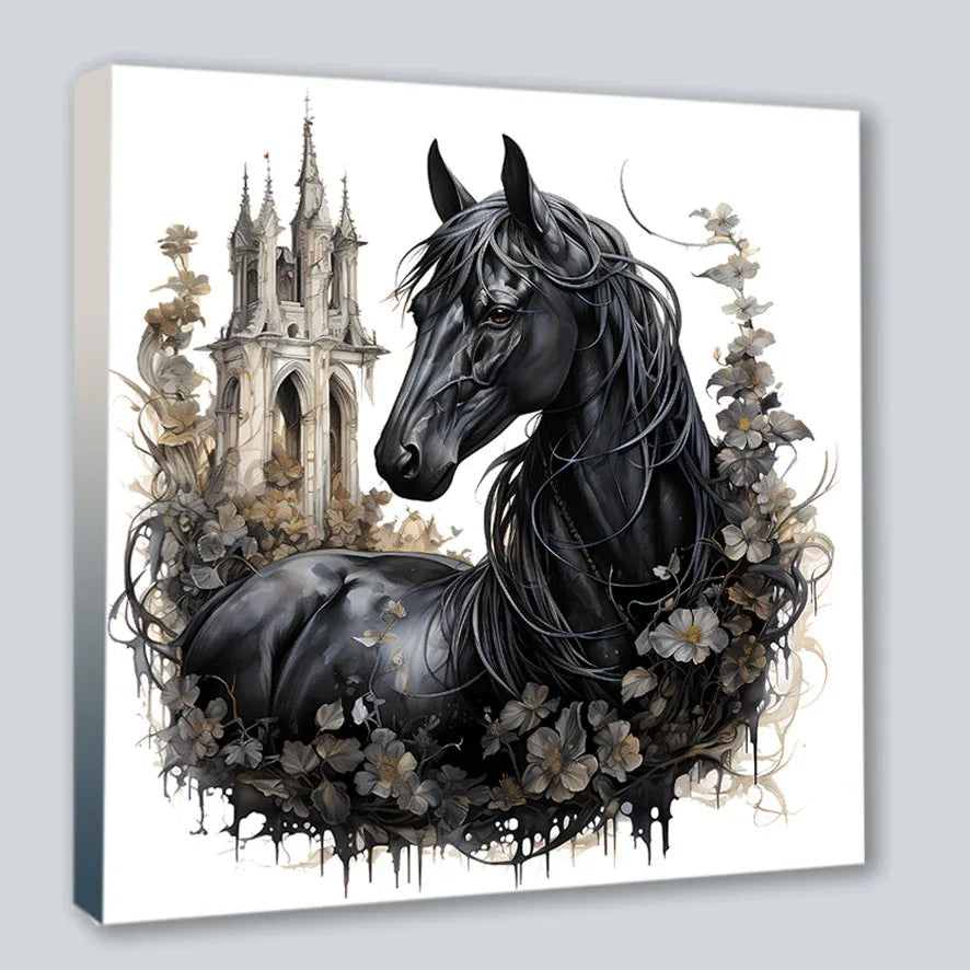 Wandbild Pferd 12 Steampunk Kunstdruck auf Leinwand | Wandbild Galerie