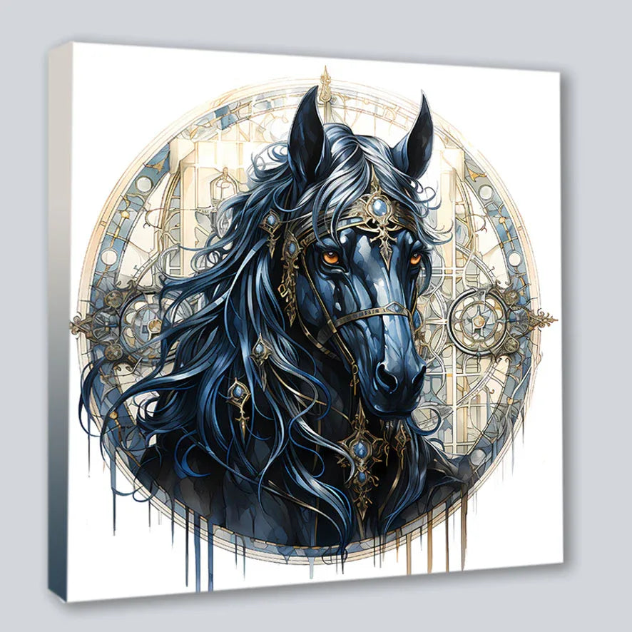 Wandbild Pferd 14 Steampunk Kunstdruck auf Leinwand | Wandbild Galerie