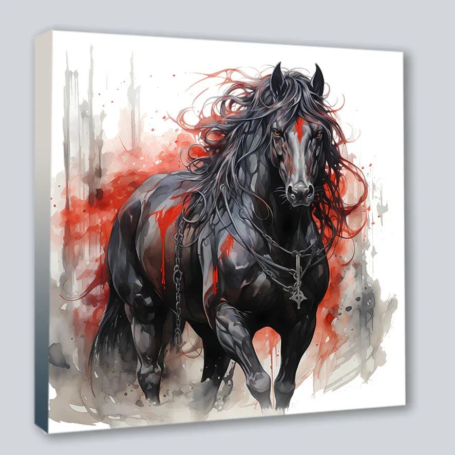 Wandbild Pferd 24 Steampunk Kunstdruck auf Leinwand | Wandbild Galerie