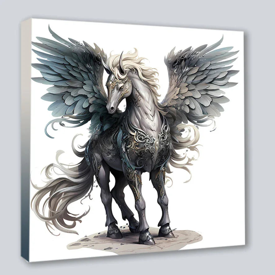Wandbild Pferd 30 Steampunk Kunstdruck auf Leinwand | Wandbild Galerie