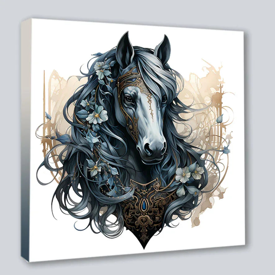 Wandbild Gothic Horse 41 Kunstdruck auf Leinwand | Wandbild Galerie