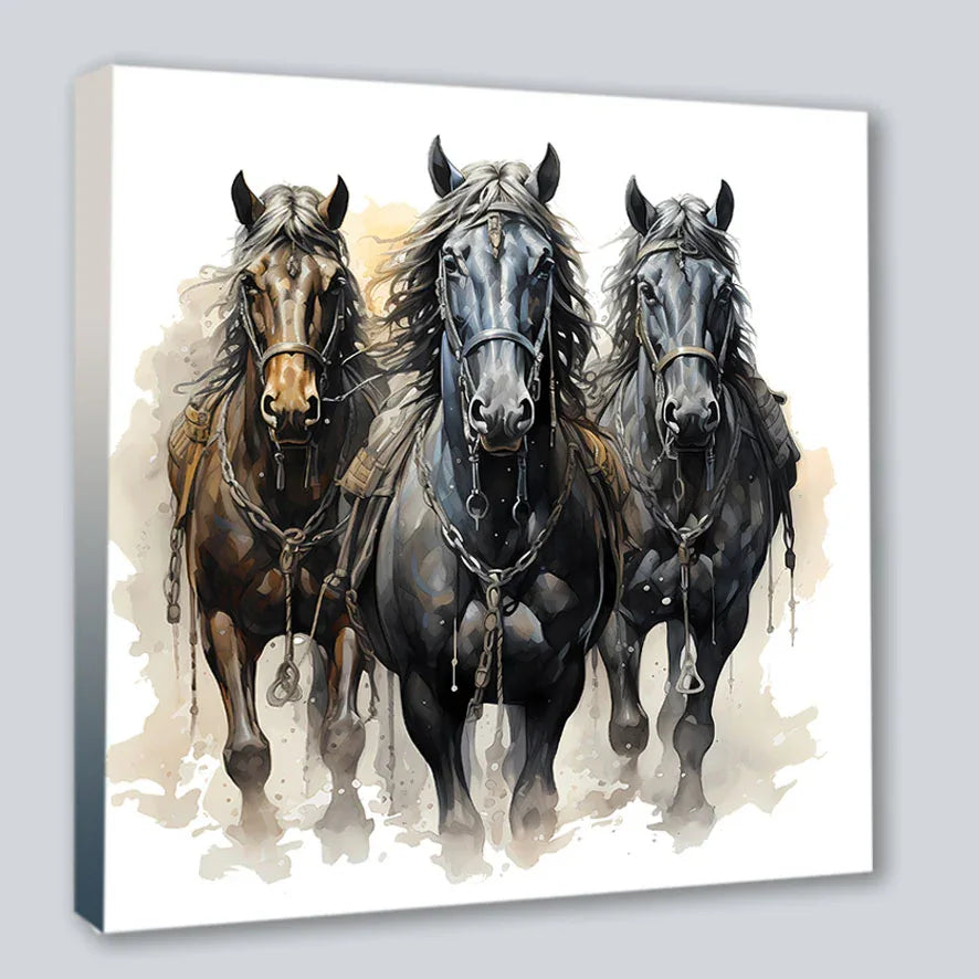 Wandbild Gothic Horse 43 Kunstdruck auf Leinwand | Wandbild Galerie