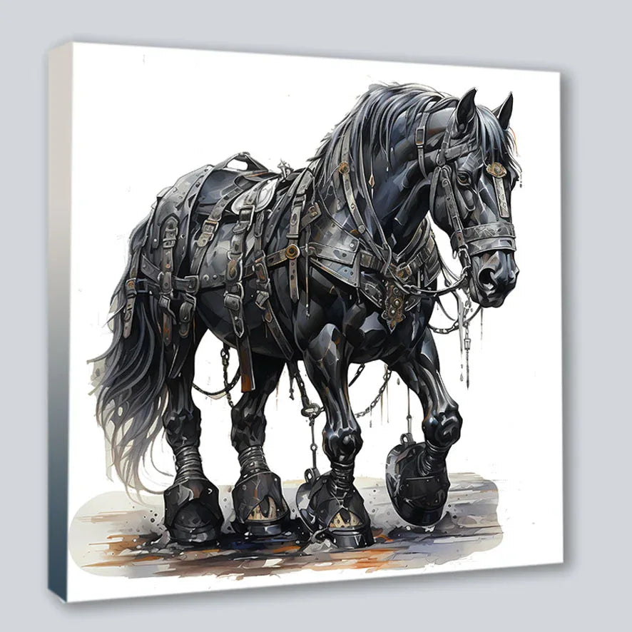 Wandbild Gothic Horse 45 Kunstdruck auf Leinwand | Wandbild Galerie