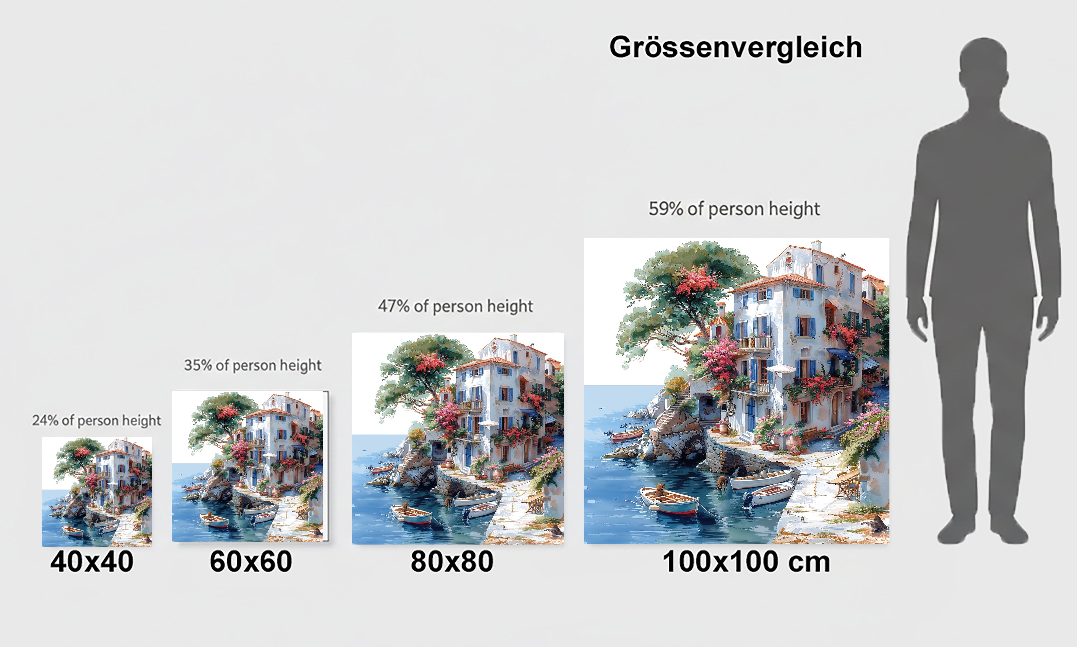 Mediterrane Küste 10 Landschaft Wandbild  Kunstdruck auf Leinwand