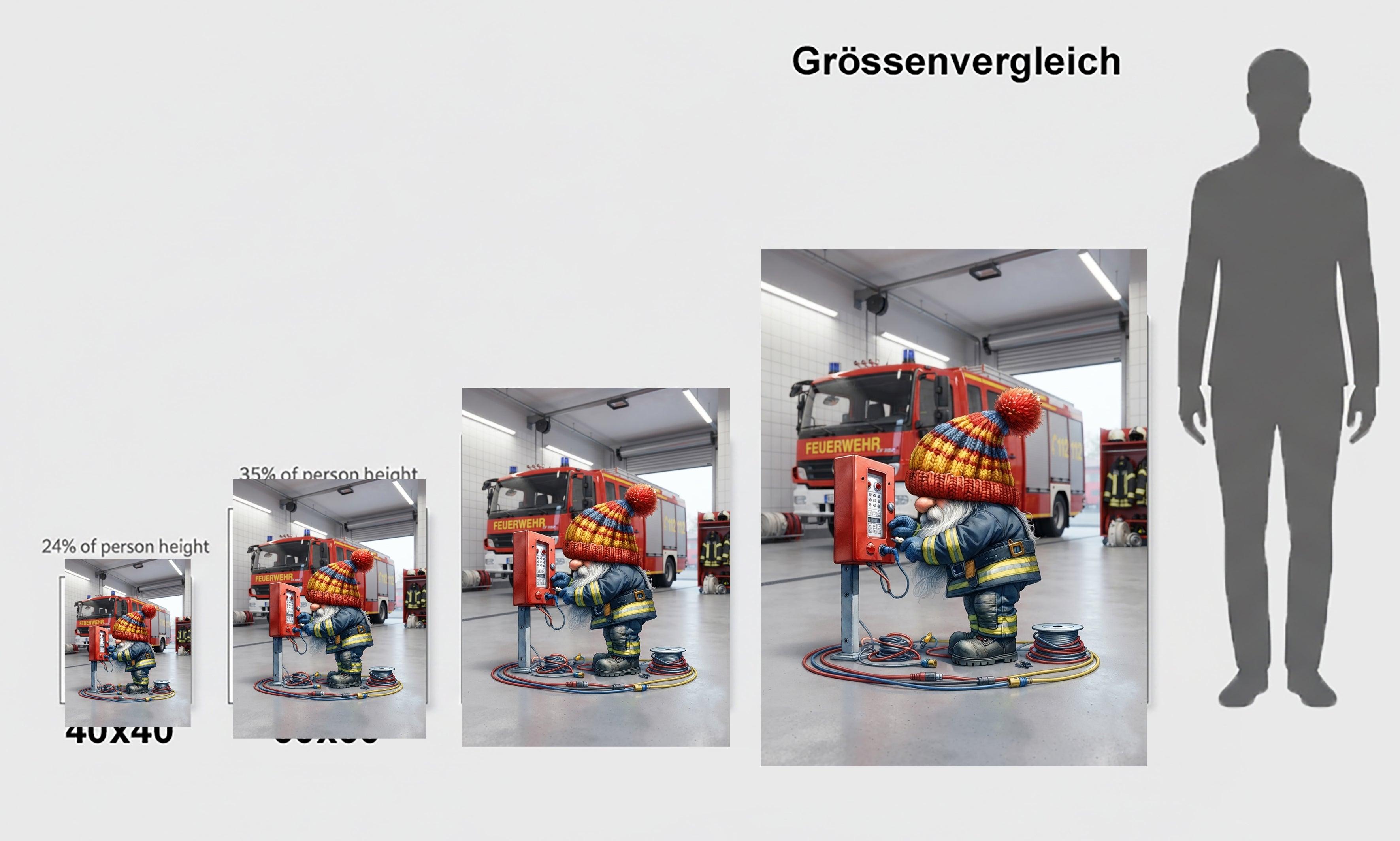 Feuerwehr Wichtel Techniker am Alarmkasten Kunstdruck auf Leinwand