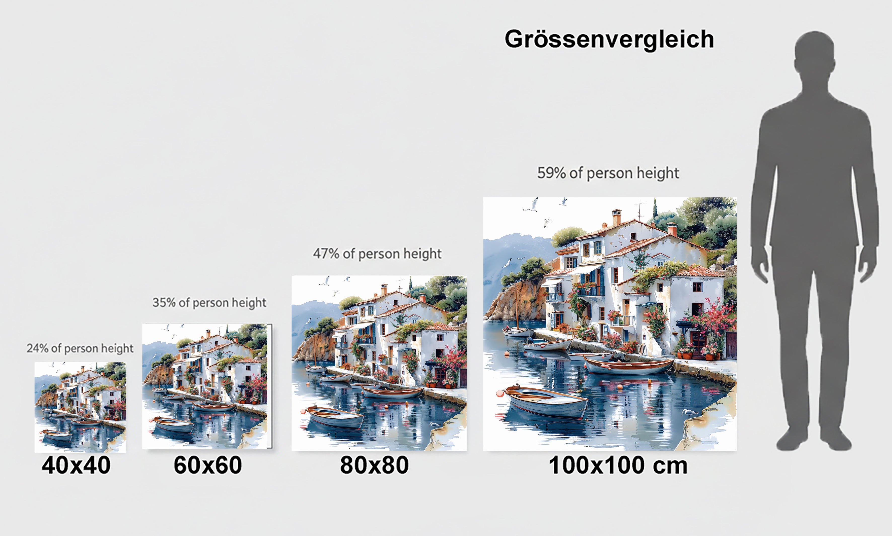 Mediterrane Küste 2  Landschaft Wandbild  Kunstdruck auf Leinwand