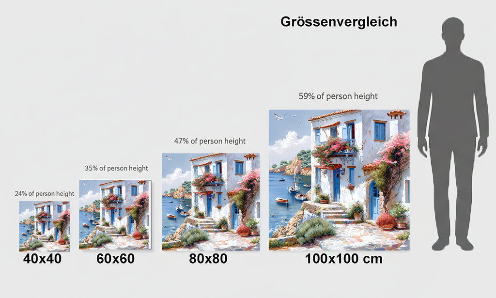 Mediterrane Küste 4  Landschaft Wandbild  Kunstdruck auf Leinwand