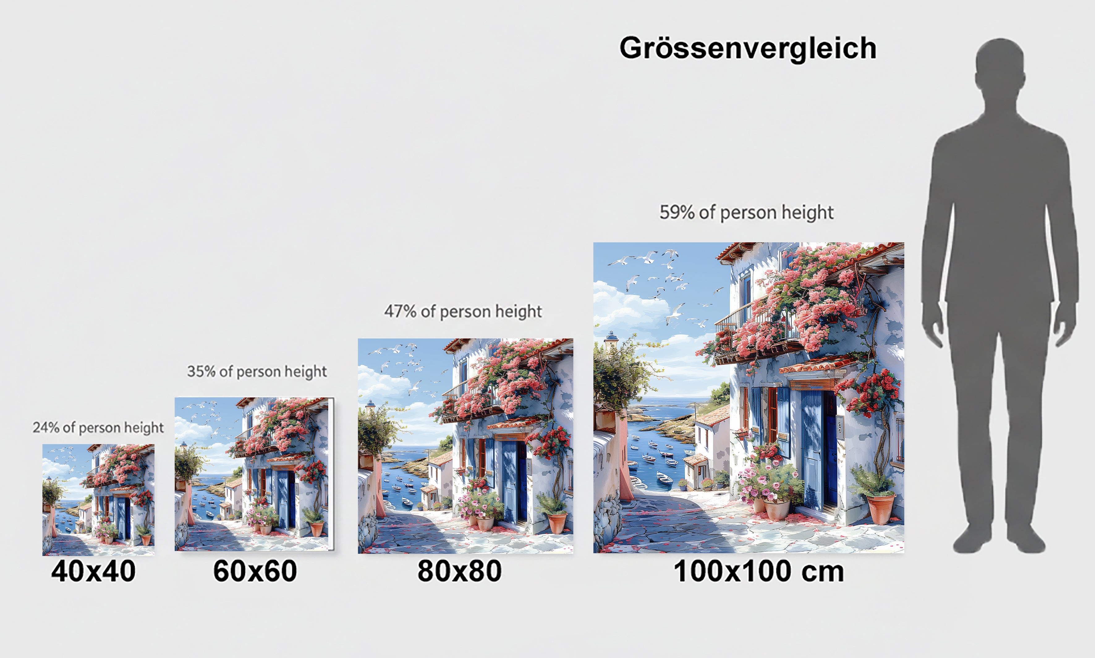 Mediterrane Küste 9 Landschaft Wandbild  Kunstdruck auf Leinwand