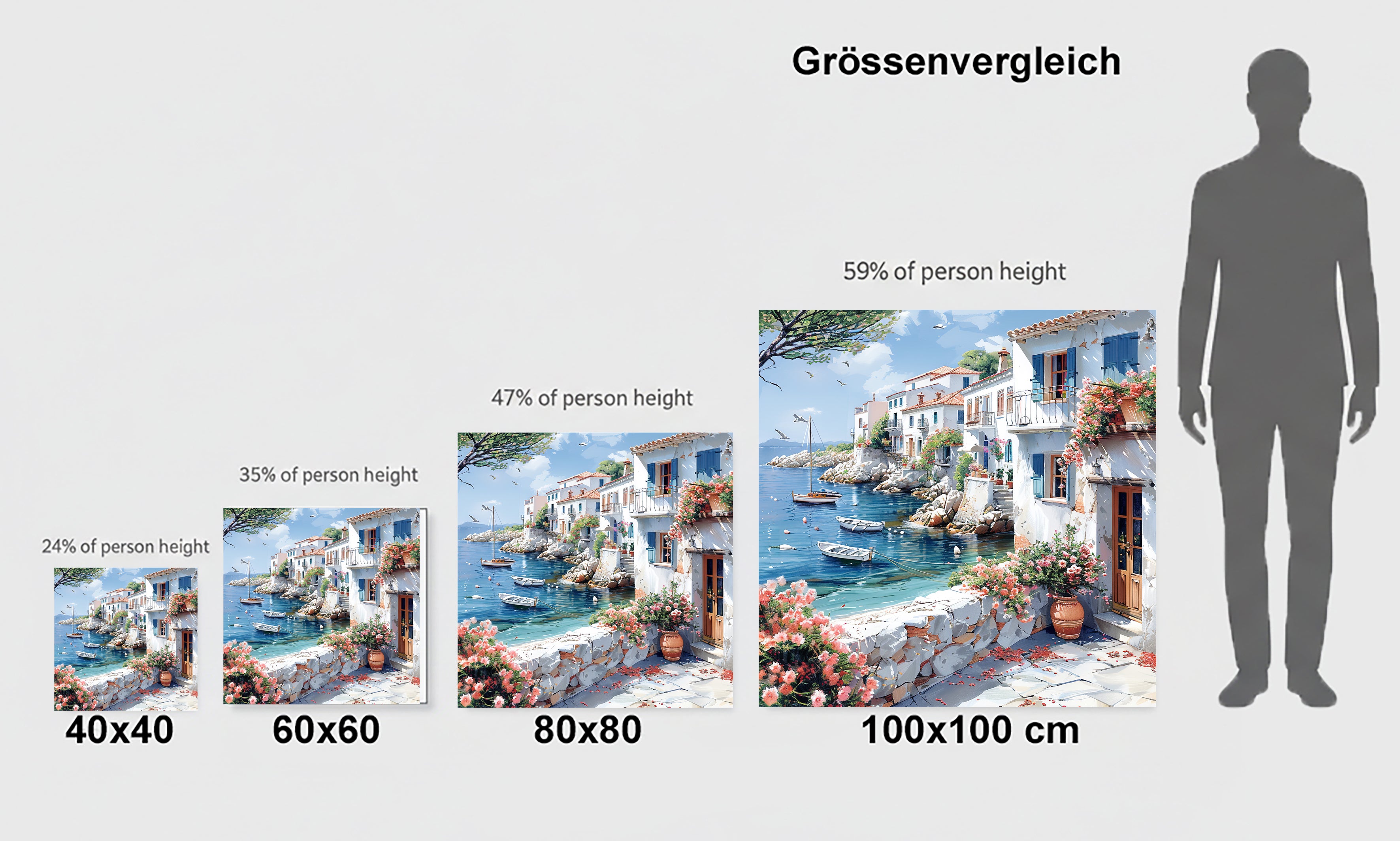 Mediterrane Küste 19 Landschaft Wandbild  Kunstdruck auf Leinwand