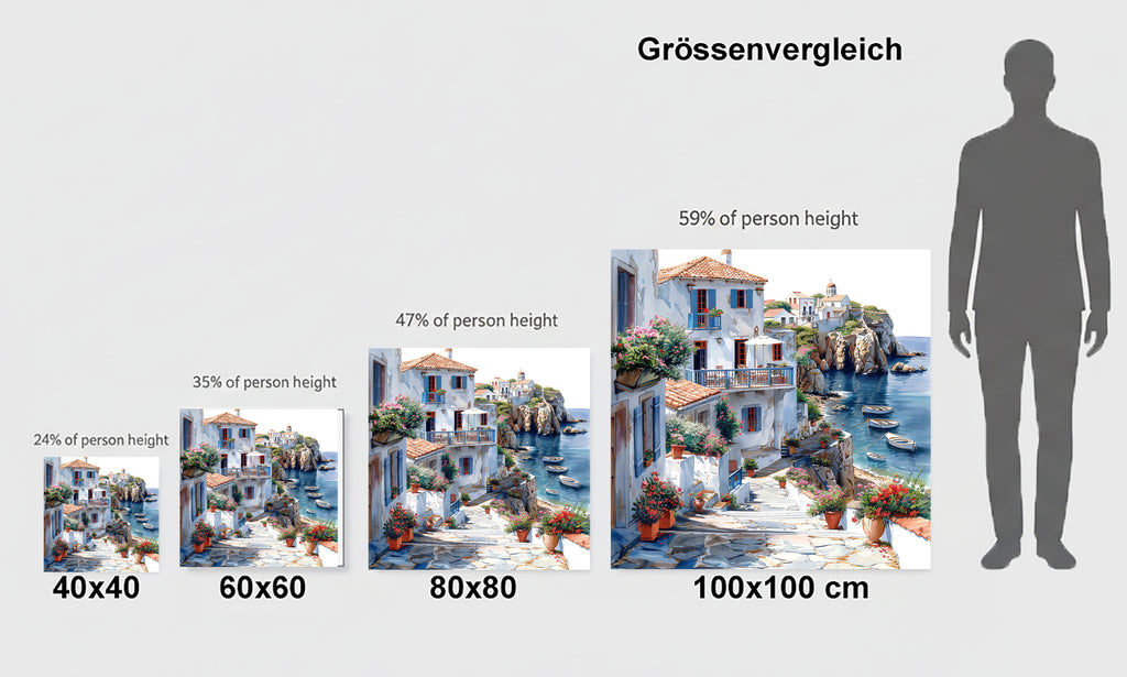 Mediterrane Küste 8 Landschaft Wandbild  Kunstdruck auf Leinwand