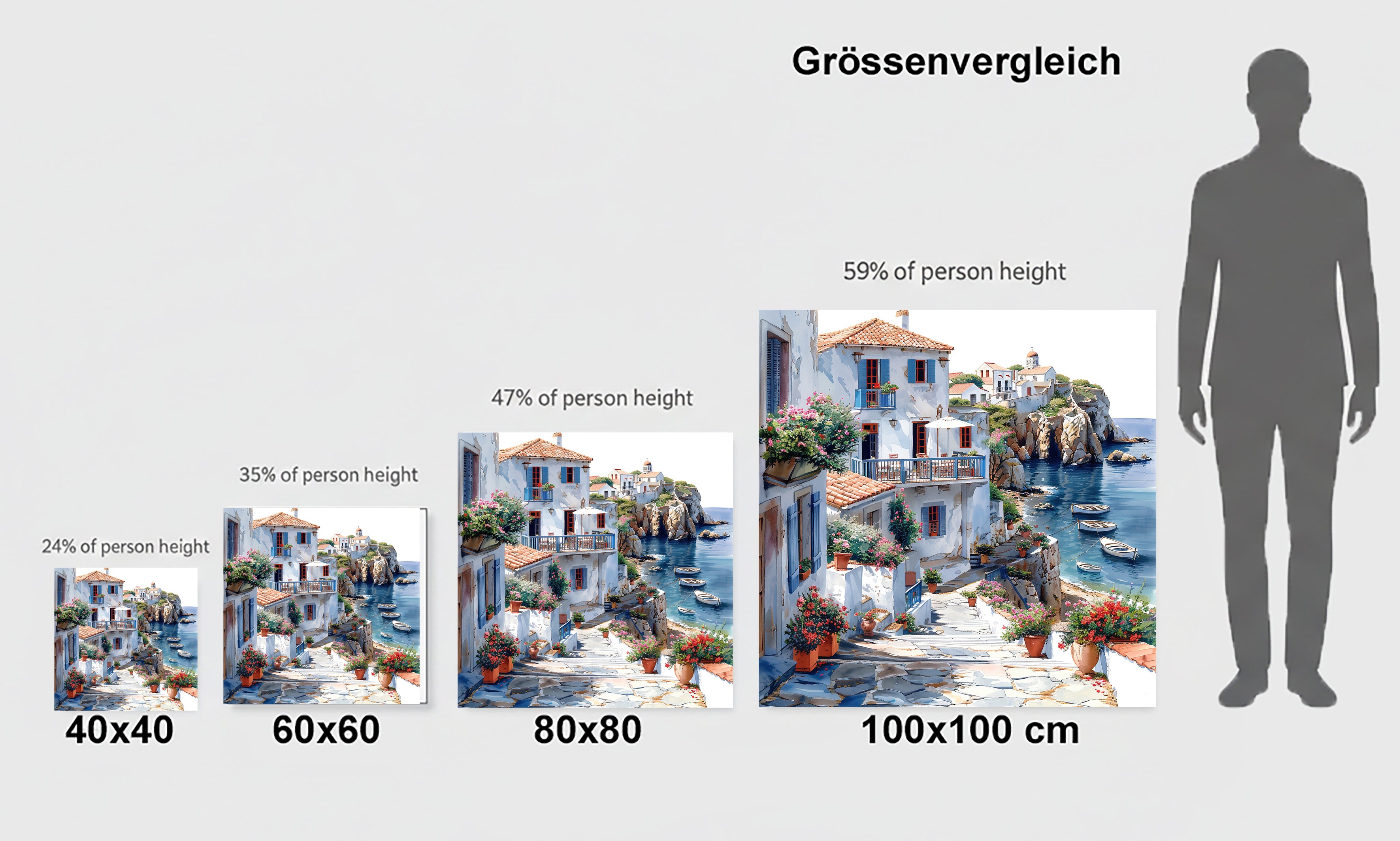 Mediterrane Küste 8 Landschaft Wandbild  Kunstdruck auf Leinwand