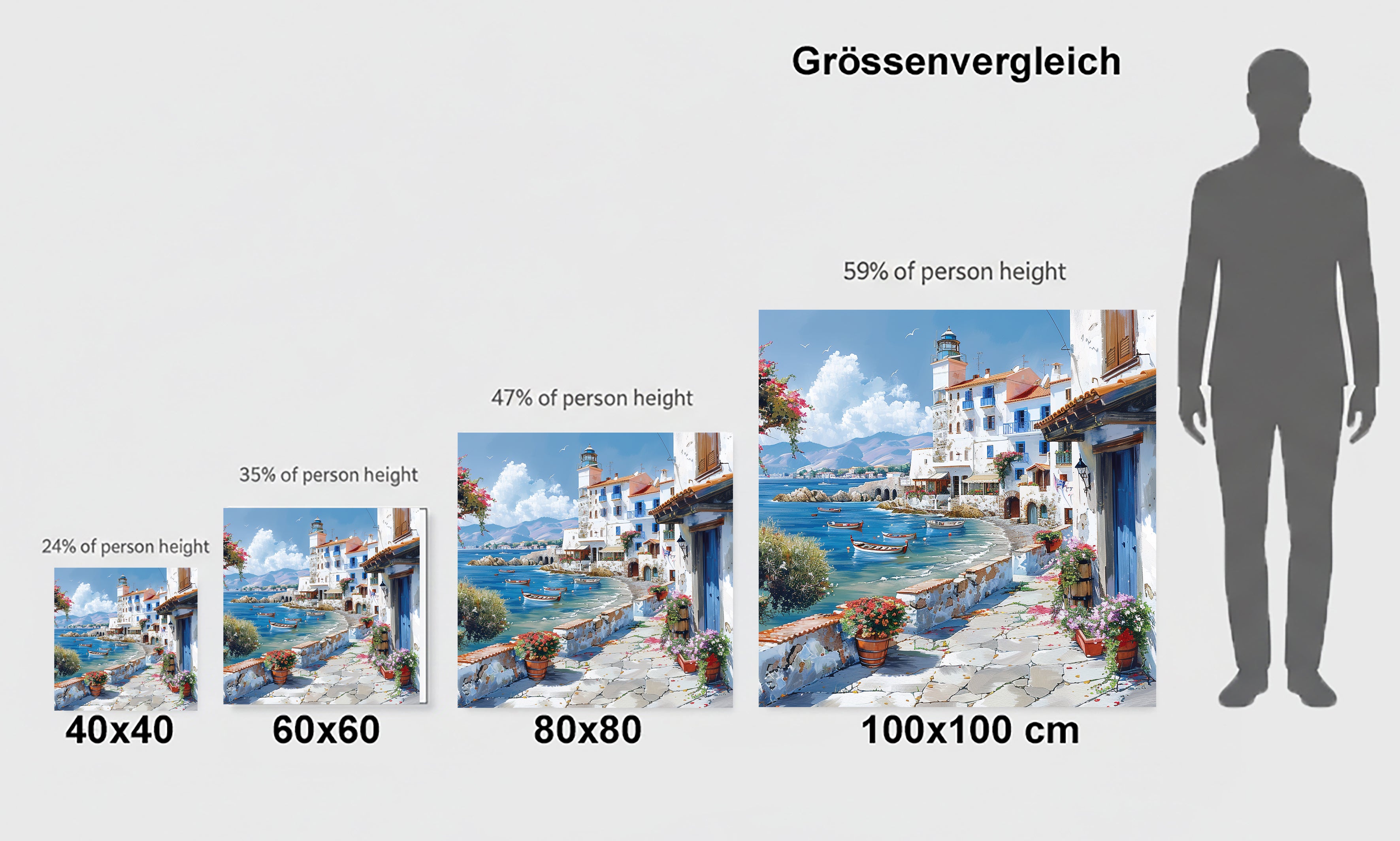 Mediterrane Küste 5 Landschaft Wandbild  Kunstdruck auf Leinwand