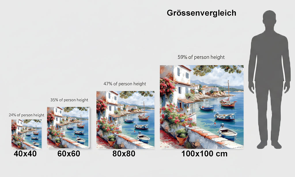 Mediterrane Küste 14 Landschaft Wandbild  Kunstdruck auf Leinwand