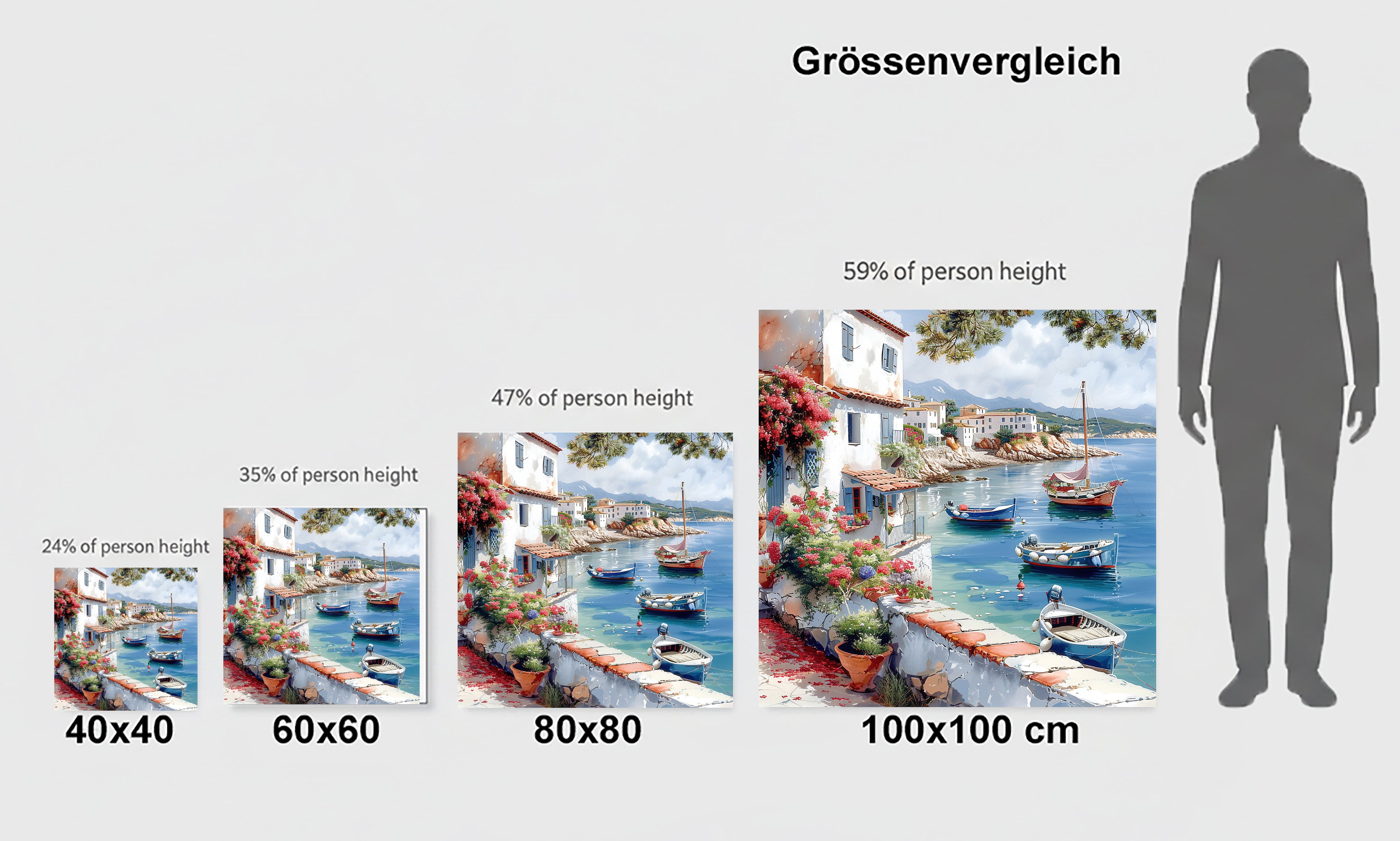 Mediterrane Küste 14 Landschaft Wandbild  Kunstdruck auf Leinwand