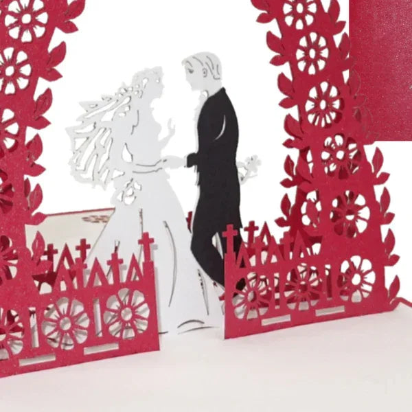 Pop-Up Karte "Brautpaar" 3D Hochzeitskarte, Glückwunschkarte, Hochzeitsgeschenk | Wandbild Galerie