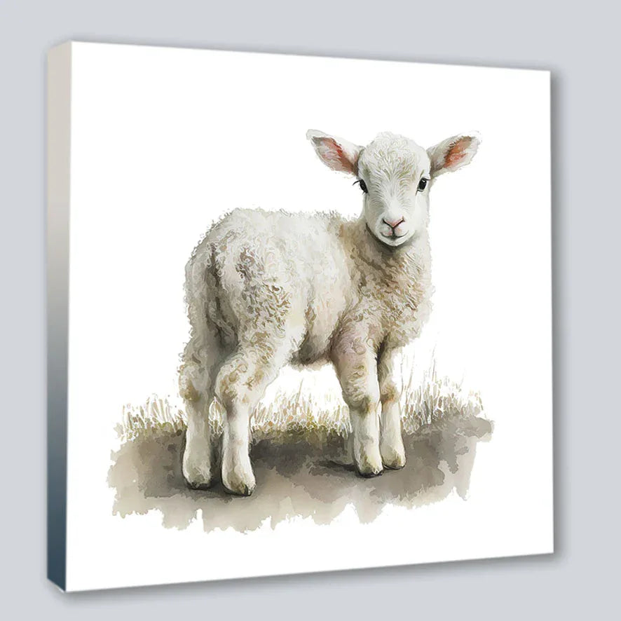 Wandbild Lämmchen 7 Kunstdruck auf Leinwand direkt zum Aufhängen | Wandbild Galerie