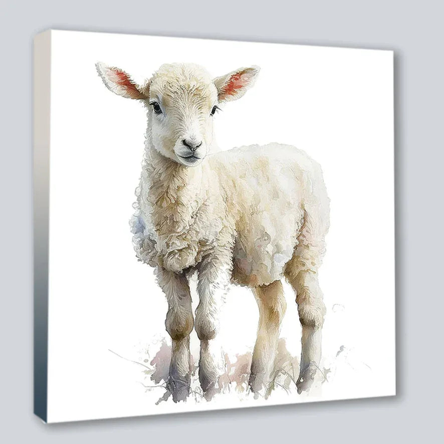 Wandbild Lämmchen 6 Kunstdruck auf Leinwand direkt zum Aufhängen | Wandbild Galerie